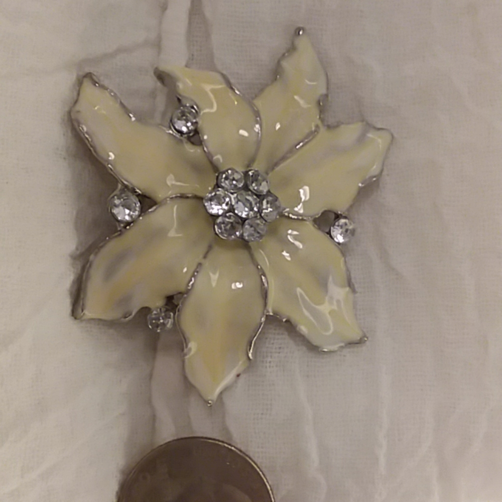 Cream/White Flower Pin - Picture 2 of 4